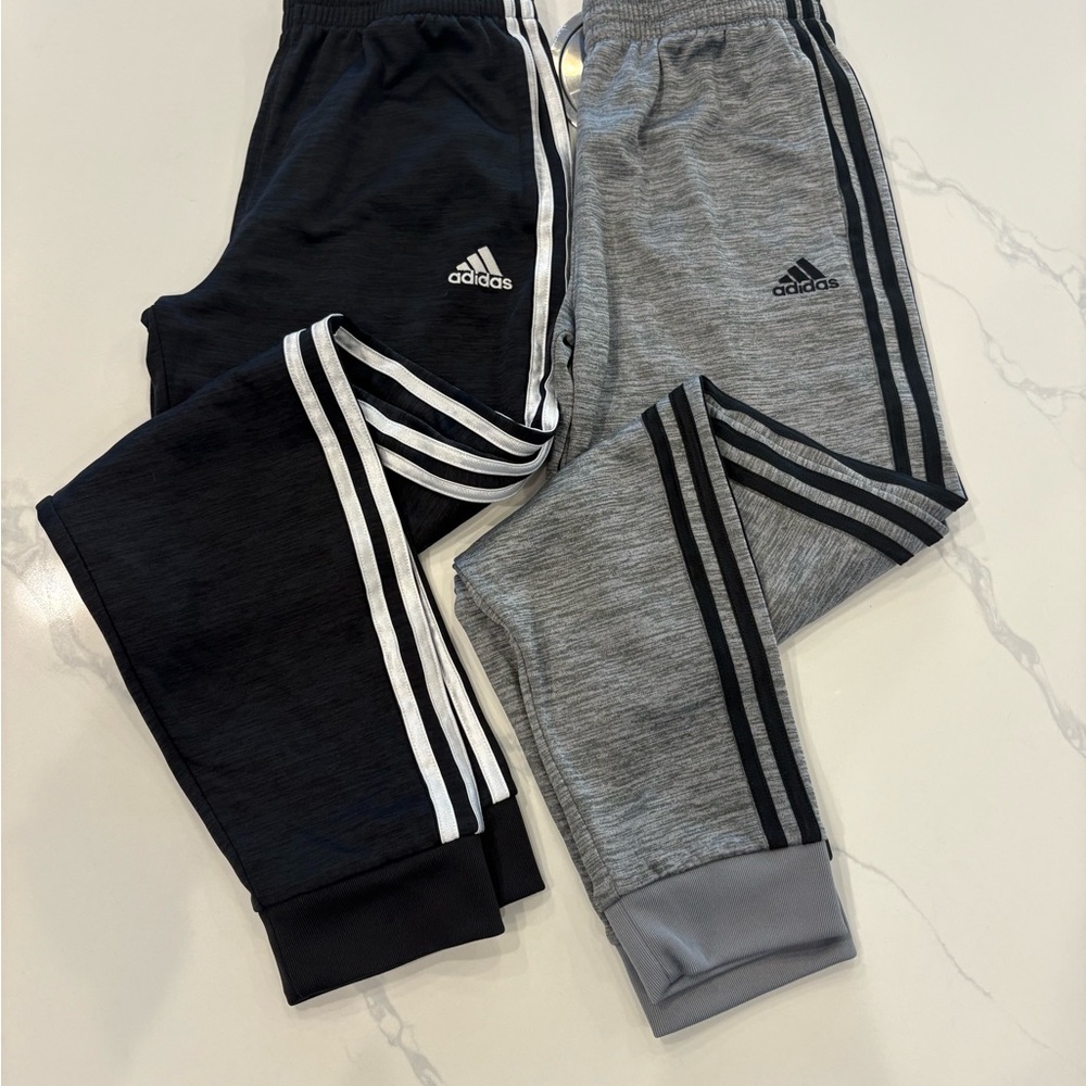 Adidas Kids' Black and Gray Jogger Pants (2 pair)